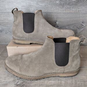 Vince Chelsea Boots Mens Size 11 Gray Suede Leather Made Italy Gum Crepe Sole